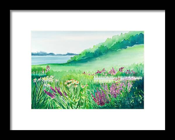 Garden By The Sea Framed Print featuring the painting Garden by the Sea by Michelle Constantine