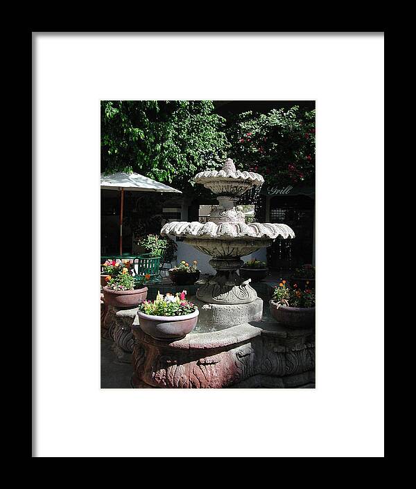 Fountains Framed Print featuring the photograph Garden Fountain by Pat Knieff