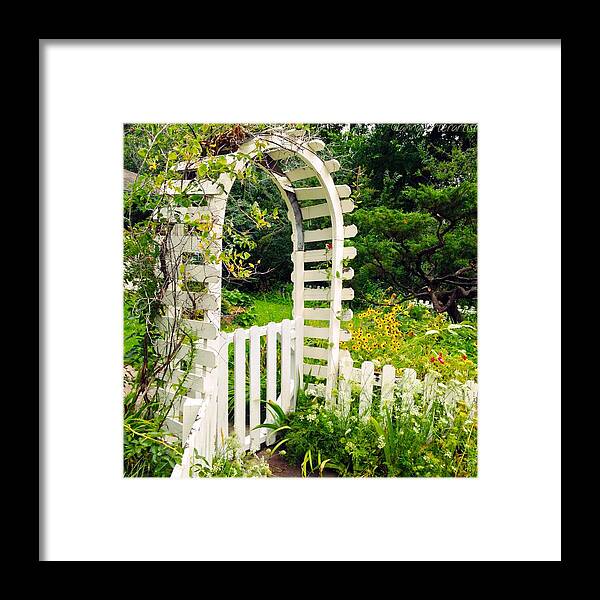 Garden Gate Framed Print featuring the photograph Garden Gate by Anna Porter