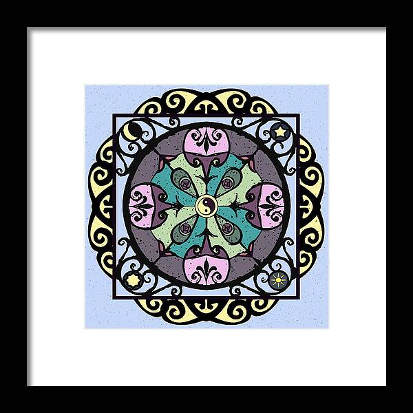 Mandala Framed Print featuring the digital art Garden Gate Mandala by Deborah Smith