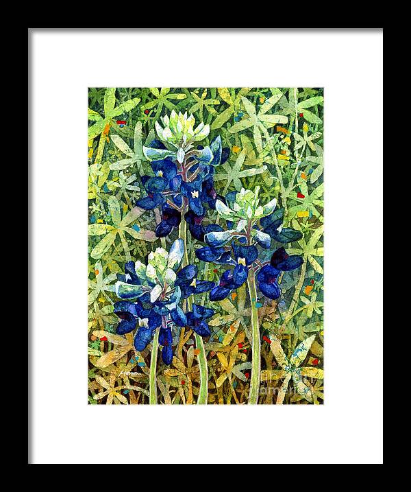 Bluebonnet Framed Print featuring the painting Garden Jewels I by Hailey E Herrera