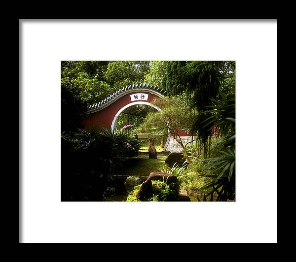 Singapore Framed Print featuring the photograph Garden Moon Gate 21E by Gerry Gantt