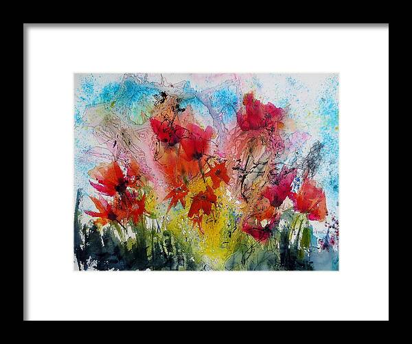 Floral Watercolor Framed Print featuring the painting Garden Tangle by Anne Duke