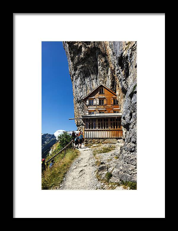 Appenzell Framed Print featuring the photograph Gasthaus Aescher on Ebenalp by Charles Lupica