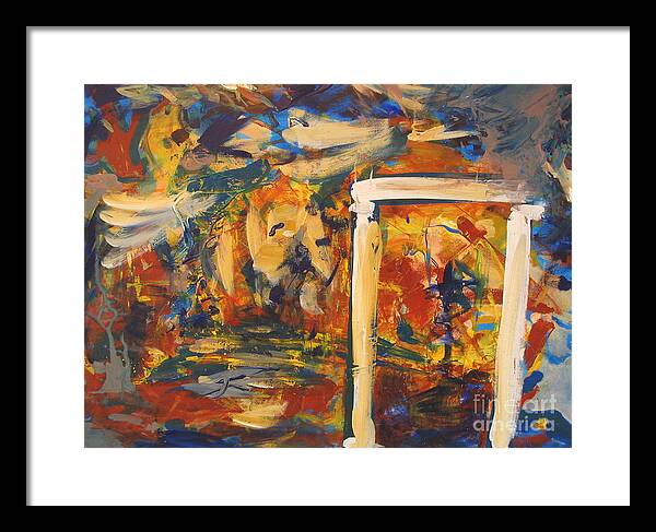 Time Framed Print featuring the painting Gate To Paradise by Fereshteh Stoecklein