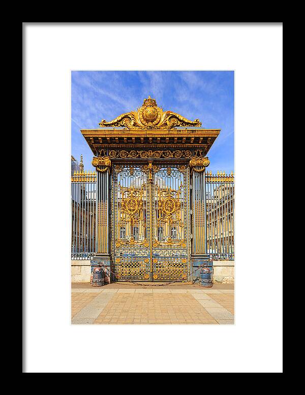 Gilded Framed Print featuring the photograph Gates Of The Court Of Honour, Paris by Pawel Libera