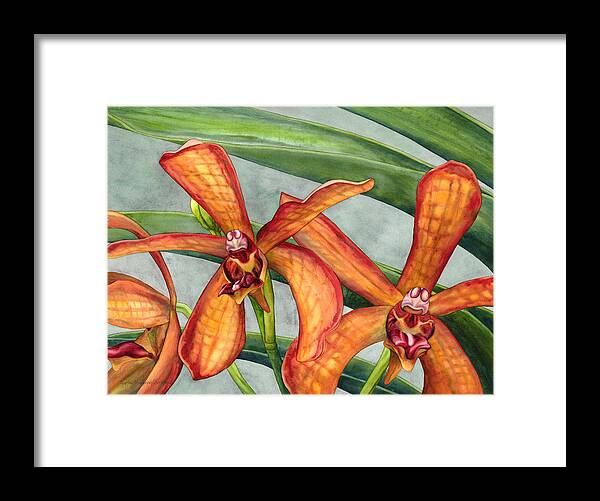 Orchid Framed Print featuring the painting Gayety by Lynda Hoffman-Snodgrass