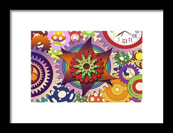Gear Framed Print featuring the painting Gears by Gerry Robins