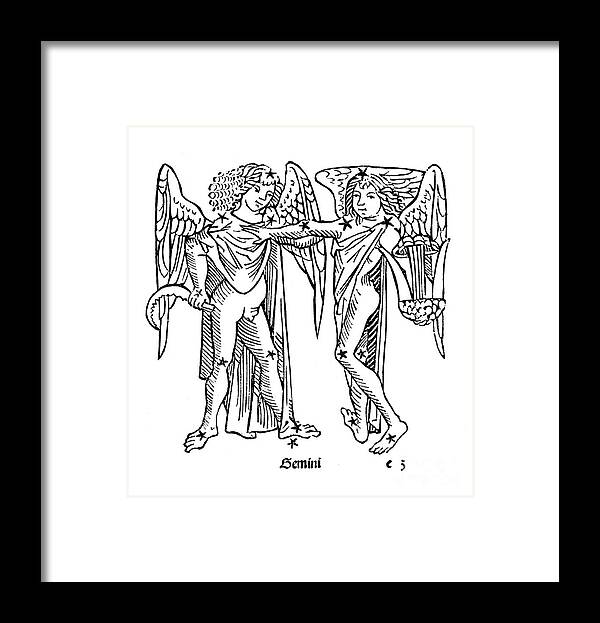 Gemini Framed Print featuring the photograph Gemini Constellation Zodiac Sign 1482 by US Naval Observatory Library