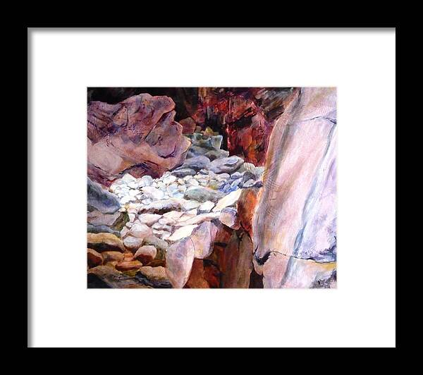 Rocks Framed Print featuring the painting Gems from Heaven by Betty M M Wong