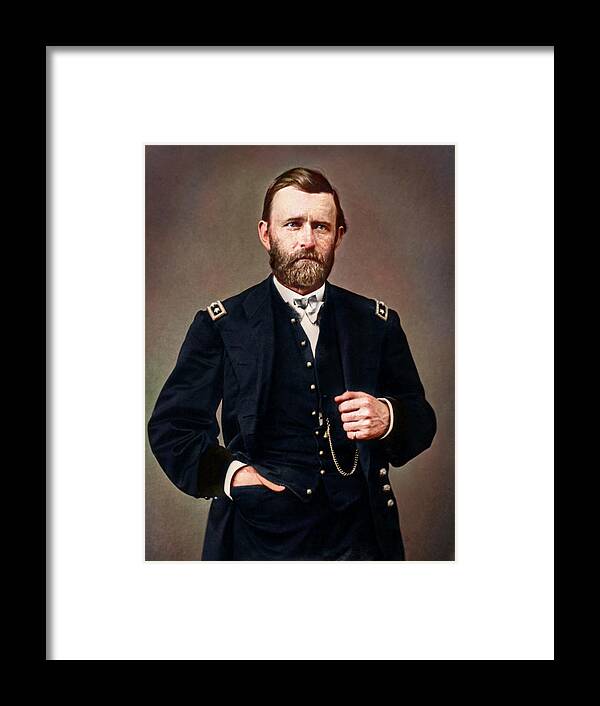 Mature Adult Framed Print featuring the photograph General Ulysses S. Grant Amid by Stocktrek Images