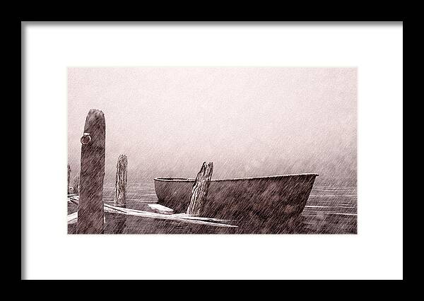 Winter Framed Print featuring the drawing Gentle Current by Bob Orsillo