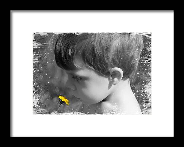 Child Framed Print featuring the photograph Gentleness of a Child by Linda Segerson