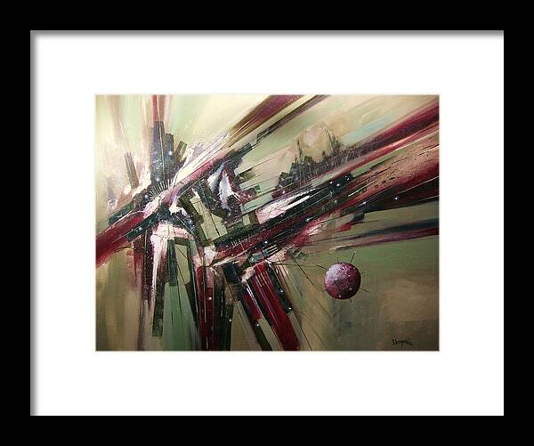 Abstract Art Framed Print featuring the painting Geode Formation by Tom Shropshire