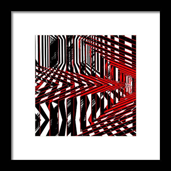 Lineal Framed Print featuring the digital art Geometric Encounters by Rafael Salazar
