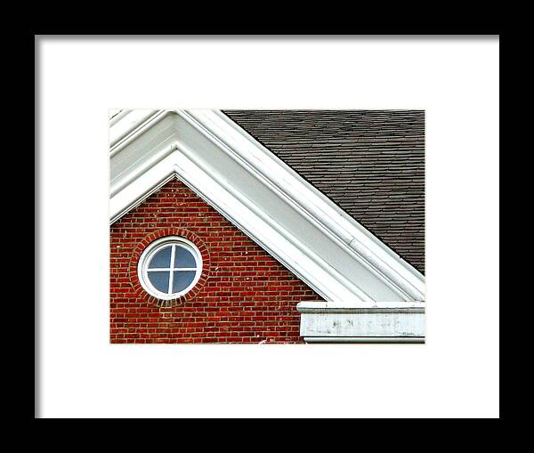 Realistic Abstract Framed Print featuring the photograph Geometric School by Mary Beth Landis