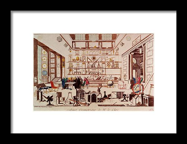 Geometry Laboratory Framed Print featuring the photograph Geometrician In Their Laboratory by Jean-loup Charmet/science Photo Library