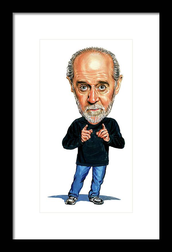George Carlin Framed Print featuring the painting George Carlin by Art 