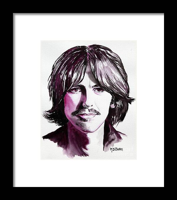 The Beatles Framed Print featuring the painting George Harrison by Maria Barry
