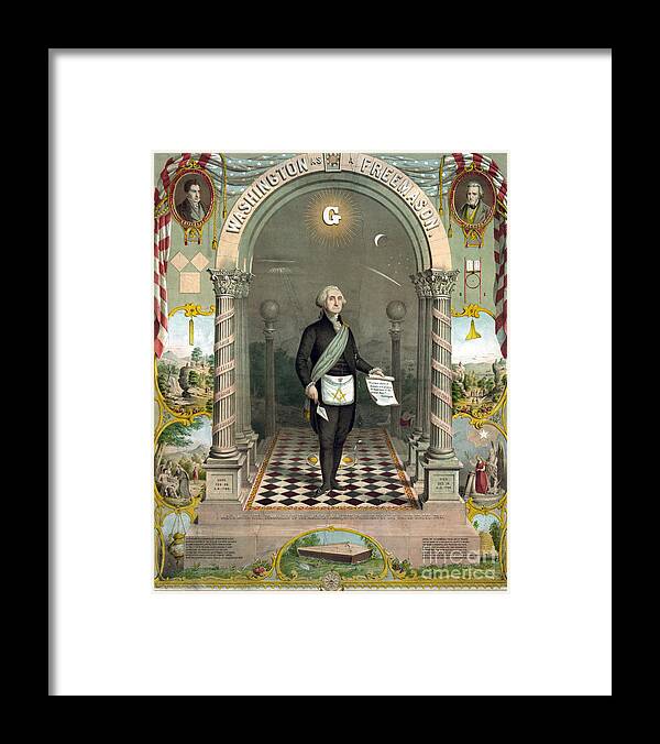 George Washington Framed Print featuring the photograph George Washington Freemason by Photo Researchers