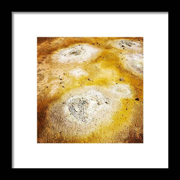 Abstract Framed Print featuring the photograph Geothermal area detail Iceland by Matthias Hauser