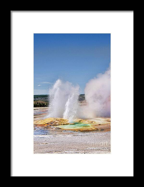 Yellowstone Framed Print featuring the photograph Geothermal Geyser by Brenda Kean