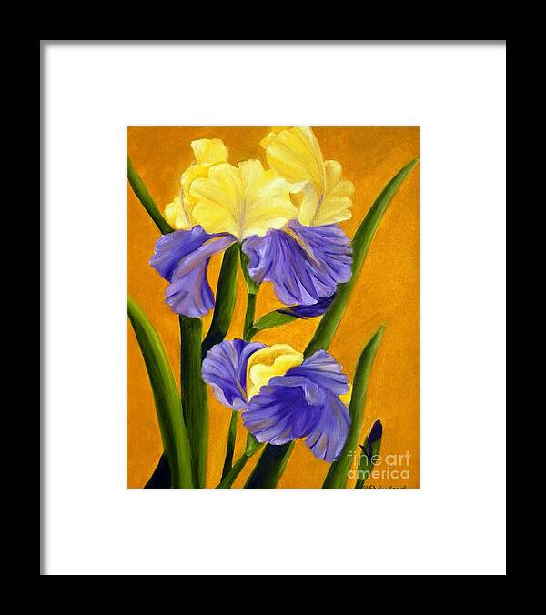 Art Framed Print featuring the painting German Bearded Iris by Shelia Kempf