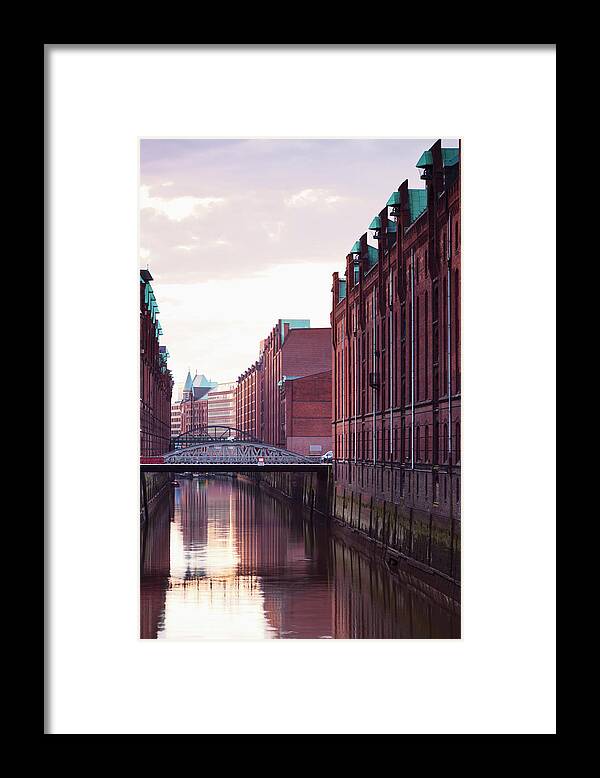 Speicherstadt Framed Print featuring the photograph Germany, Hamburg, Old Warehouses In by Westend61