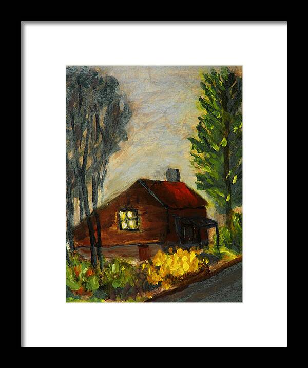 House Framed Print featuring the painting Getting Home at Twilight by Michael Daniels