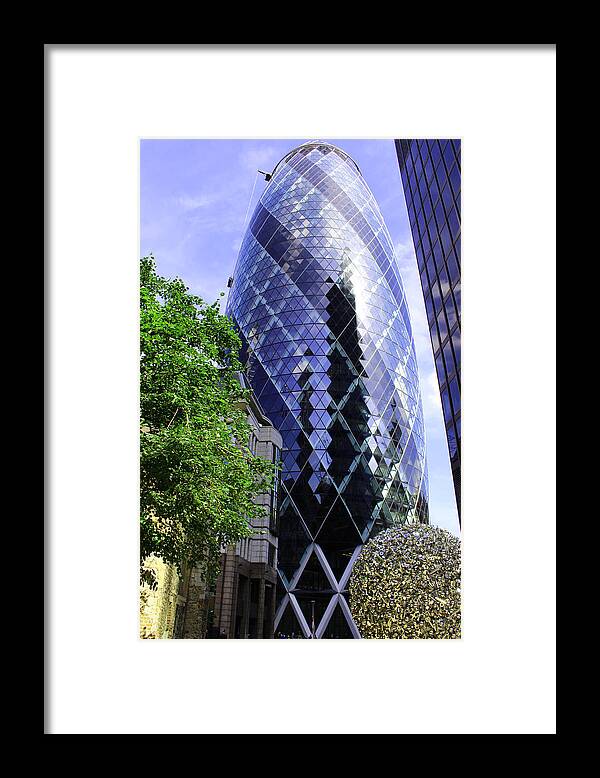 Swiss-re Framed Print featuring the photograph Gherkin 30 St Mary Axe by Nicky Jameson