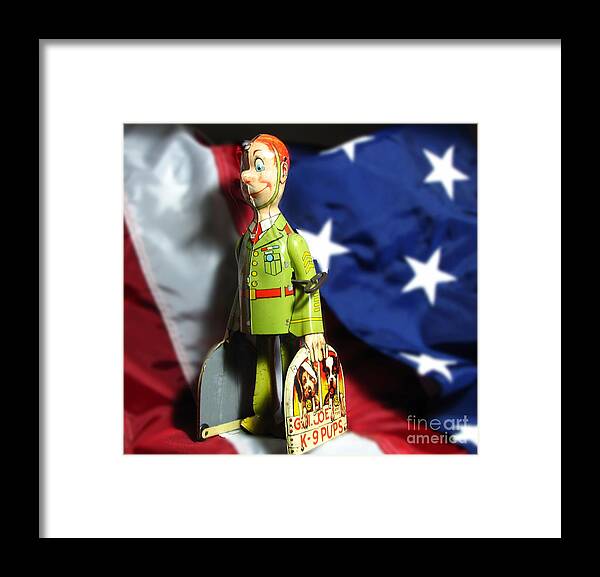 Antique Toys Framed Print featuring the photograph G.I. Joe and His K-9 Pups by Marilyn Smith
