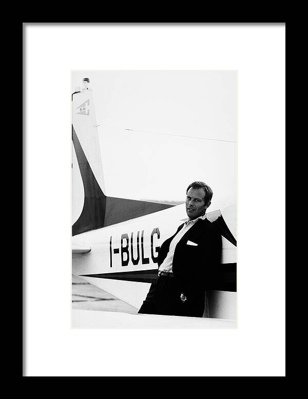 Business Framed Print featuring the photograph Gianni Bulgari By His Airplane by Elisabetta Catalano