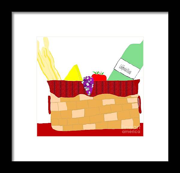 Food Framed Print featuring the painting Gift Basket by James and Donna Daugherty