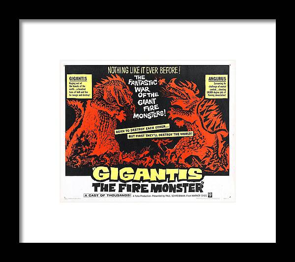 Vintage Framed Print featuring the photograph Gigantis The Fire Monster by Action