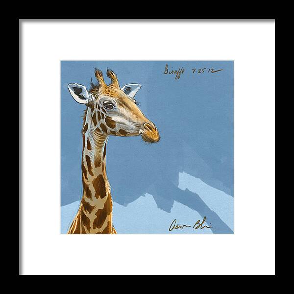 Giraffe Framed Print featuring the digital art Giraffe by Aaron Blaise
