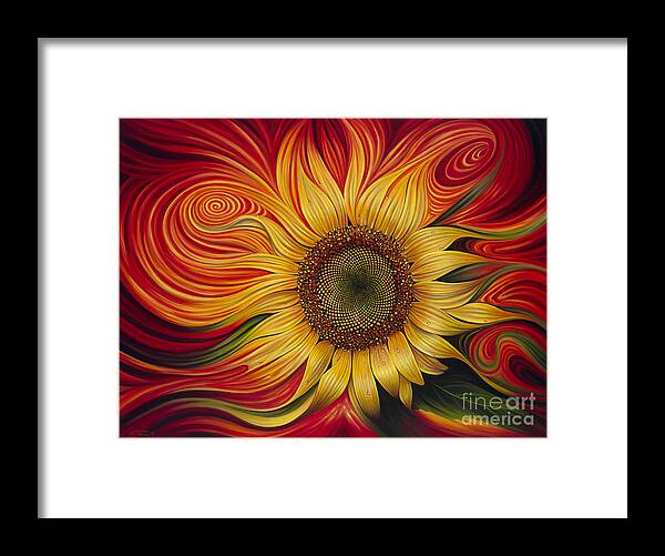 Sunflower Framed Print featuring the painting Girasol Dinamico by Ricardo Chavez-Mendez