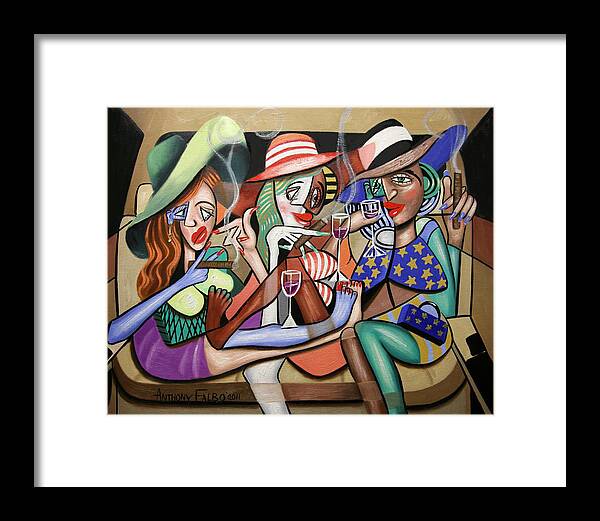 Girls Night Out Framed Print featuring the painting Girls Night Out by Anthony Falbo