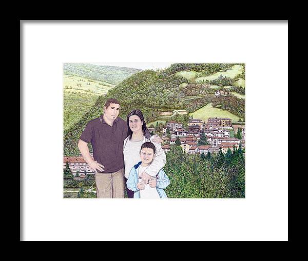 Valle Castellana Framed Print featuring the painting Giusy Mirko and Simone in Valle Castellana by Albert Puskaric