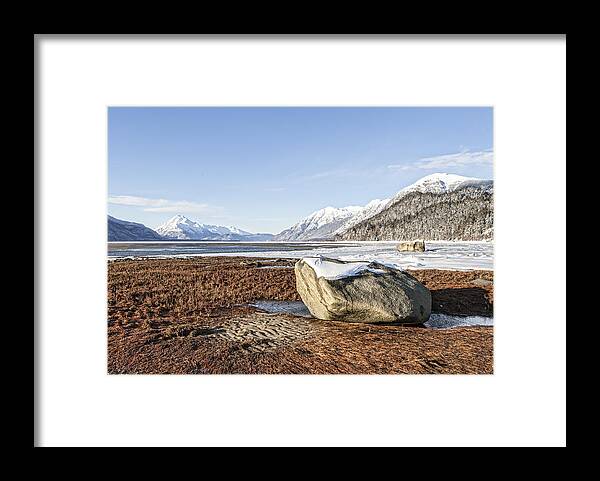 Alaska Framed Print featuring the photograph Glacial Erratic in Winter by Michele Cornelius