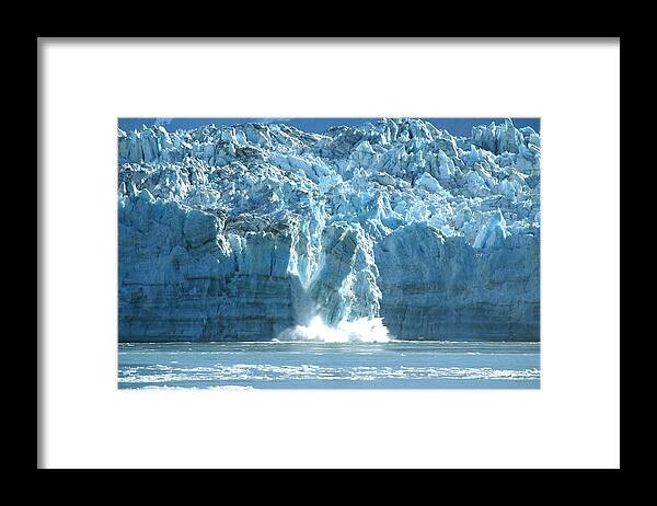 Glacier Framed Print featuring the photograph Glacier Calving by Barbara Stellwagen