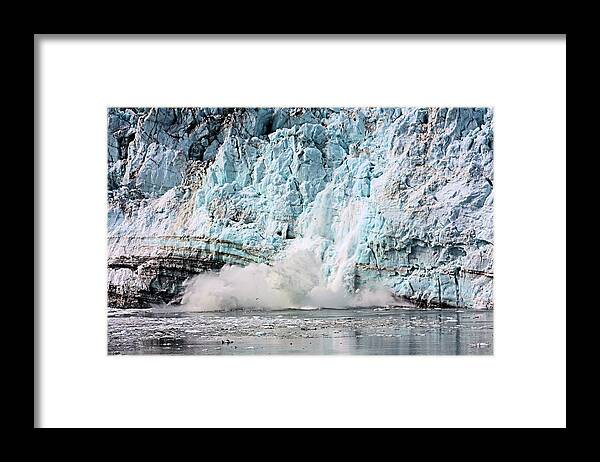 Glacier Framed Print featuring the photograph Glacier Calving Margerie by Kristin Elmquist