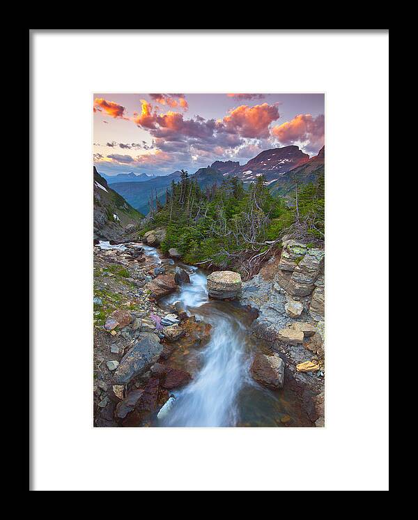 Sunset Framed Print featuring the photograph Glaciers Wild by Darren White