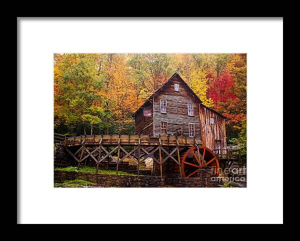 Glade Creek Grist Mill Framed Print featuring the photograph Glade Creek Grist Mill by M Three Photos