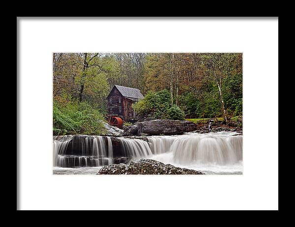 Grist Mill Framed Print featuring the photograph Glade Creek waterfall by Marcia Colelli