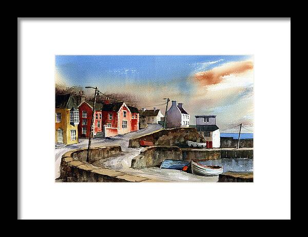 Val Byrne Framed Print featuring the painting Glandore Village West Cork by Val Byrne