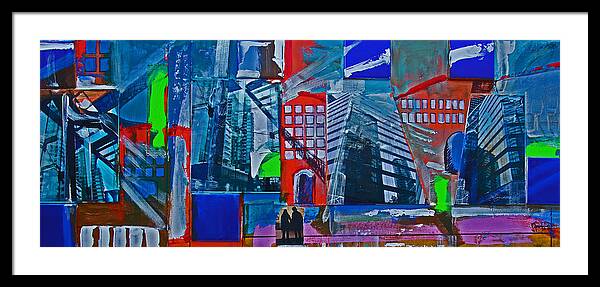 Downtown Framed Print featuring the mixed media Glass And Steel by Walter Fahmy