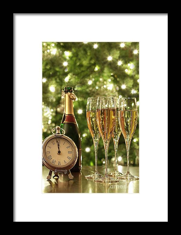 Alcohol Framed Print featuring the photograph Glasses of champagne for New Years by Sandra Cunningham