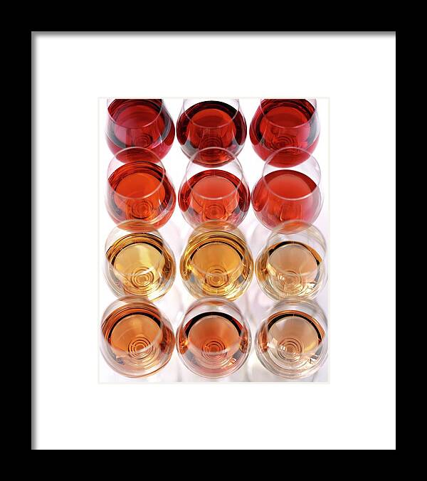 Food Framed Print featuring the photograph Glasses Of Rose Wine by Romulo Yanes