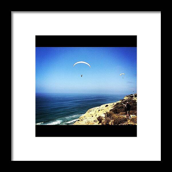  Framed Print featuring the photograph Gliding Off The Cliffs! by Aaron Reardon