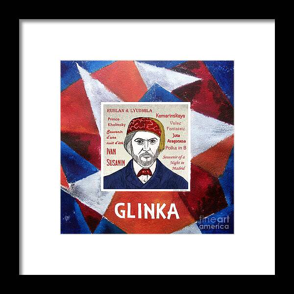 Glinka Framed Print featuring the drawing Glinka by Paul Helm